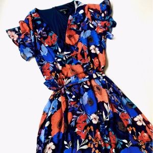 Lane Bryant Red, Blue and Orange Poppy Dress